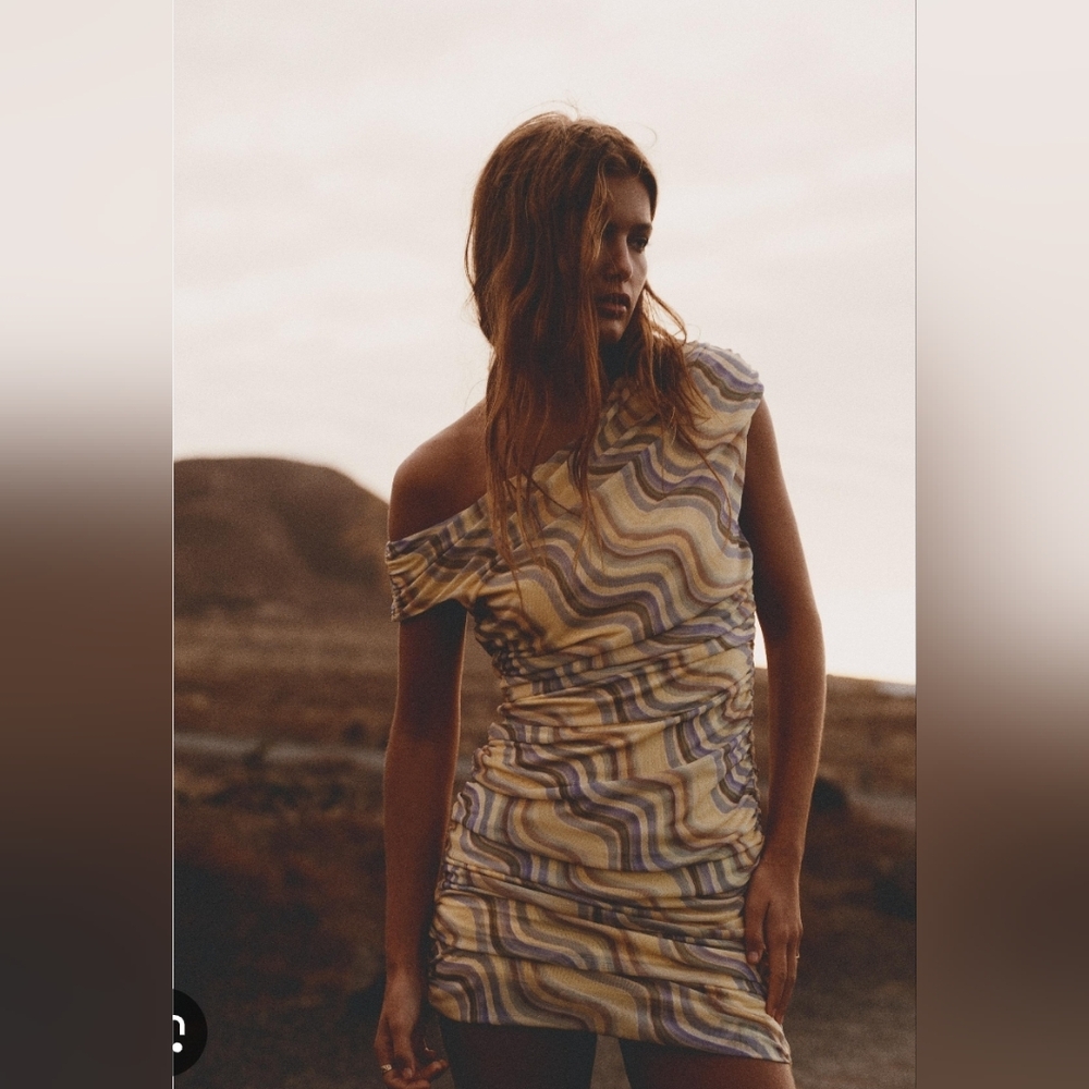 Elegant Multicolor Off-Shoulder Dress